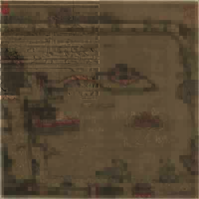 宋 佚名 金明池争标图 绢本28.6×28.6