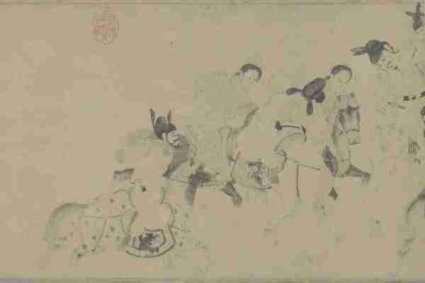 宋 佚名 明皇击球图（全卷）纸本32.1×226辽宁省博物馆藏