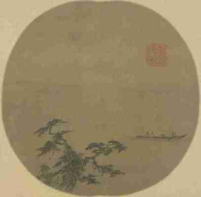 宋 夏圭 松溪泛月图页24.7×25.2