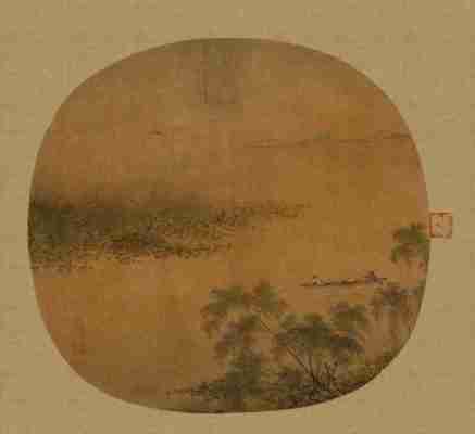 宋 佚名 柳溪泛舟图 23.3×24
