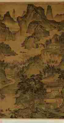 元 佚名 东山丝竹图轴绢本187.5×43.7