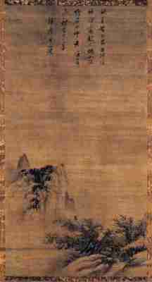 元 寒林归樵图轴78×42日本京都国立博物馆藏