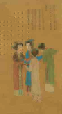 明 唐寅 王蜀宫妓图(一版)绢本124.7×63.6北京故宫