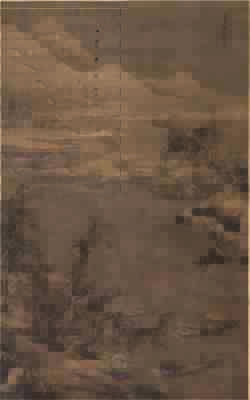 明 朱邦 寒江渔村图 绢本 102.5×163.5