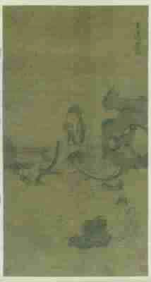 明 陈老莲 老迟像(立轴)绢本95×51